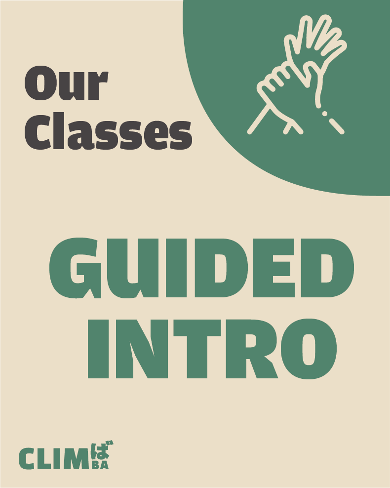 A poster that says "Our Classes" and "Guided Intro" below that
