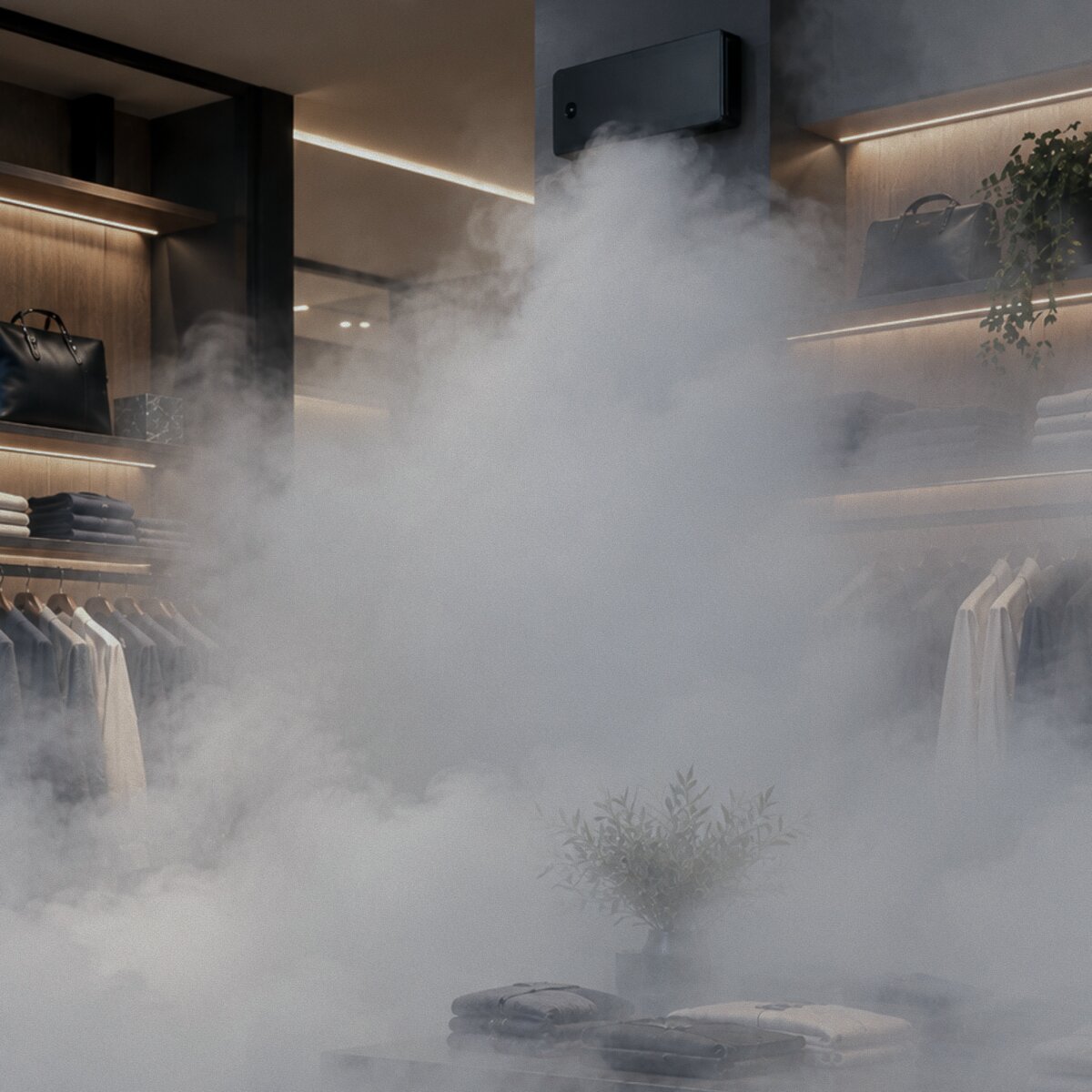 Nebbia di sicurezza all’interno di un negozio