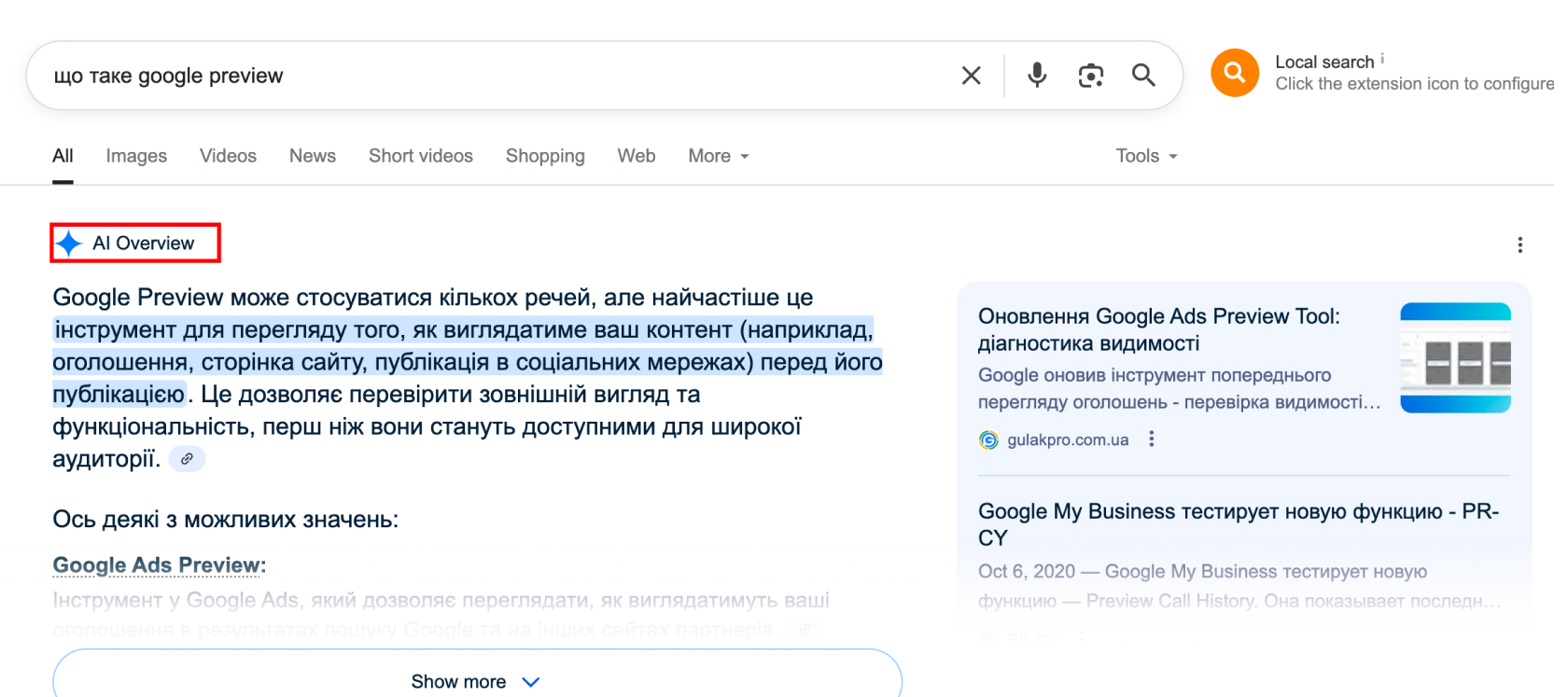 google ai preview