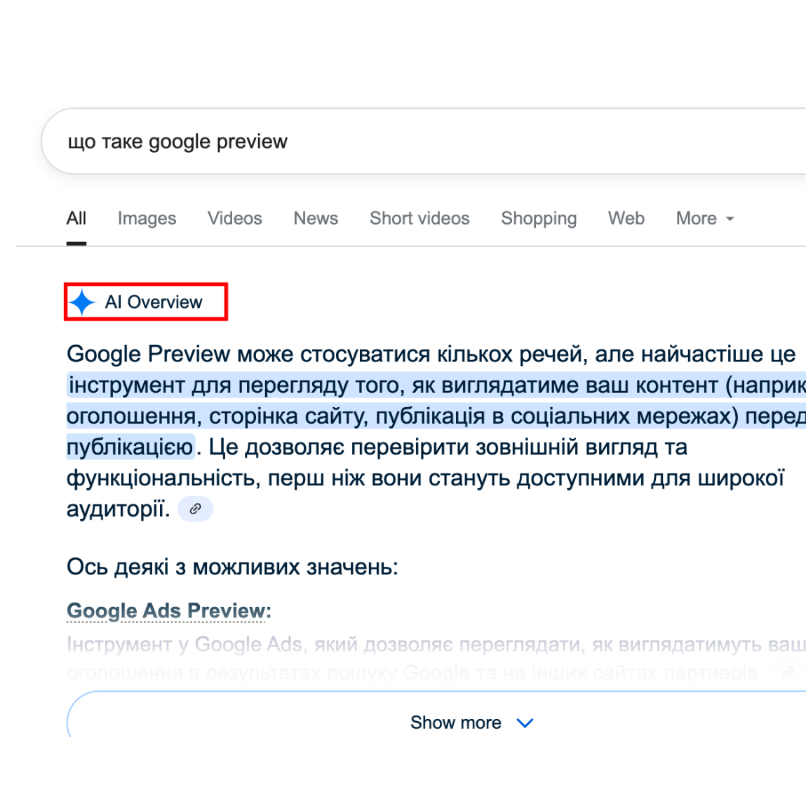 google preview 