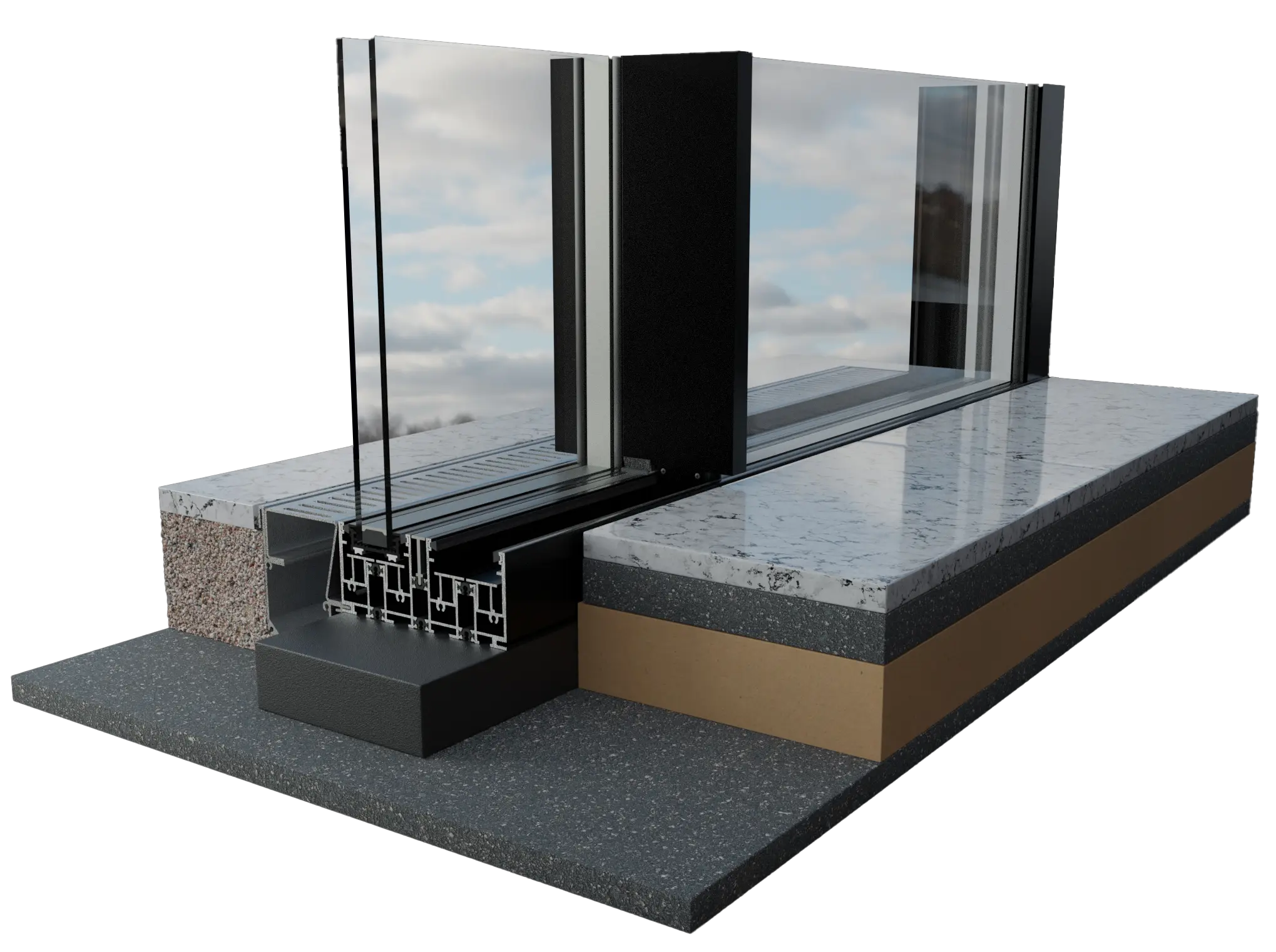 Double vitrage sur un coulissant minimaliste