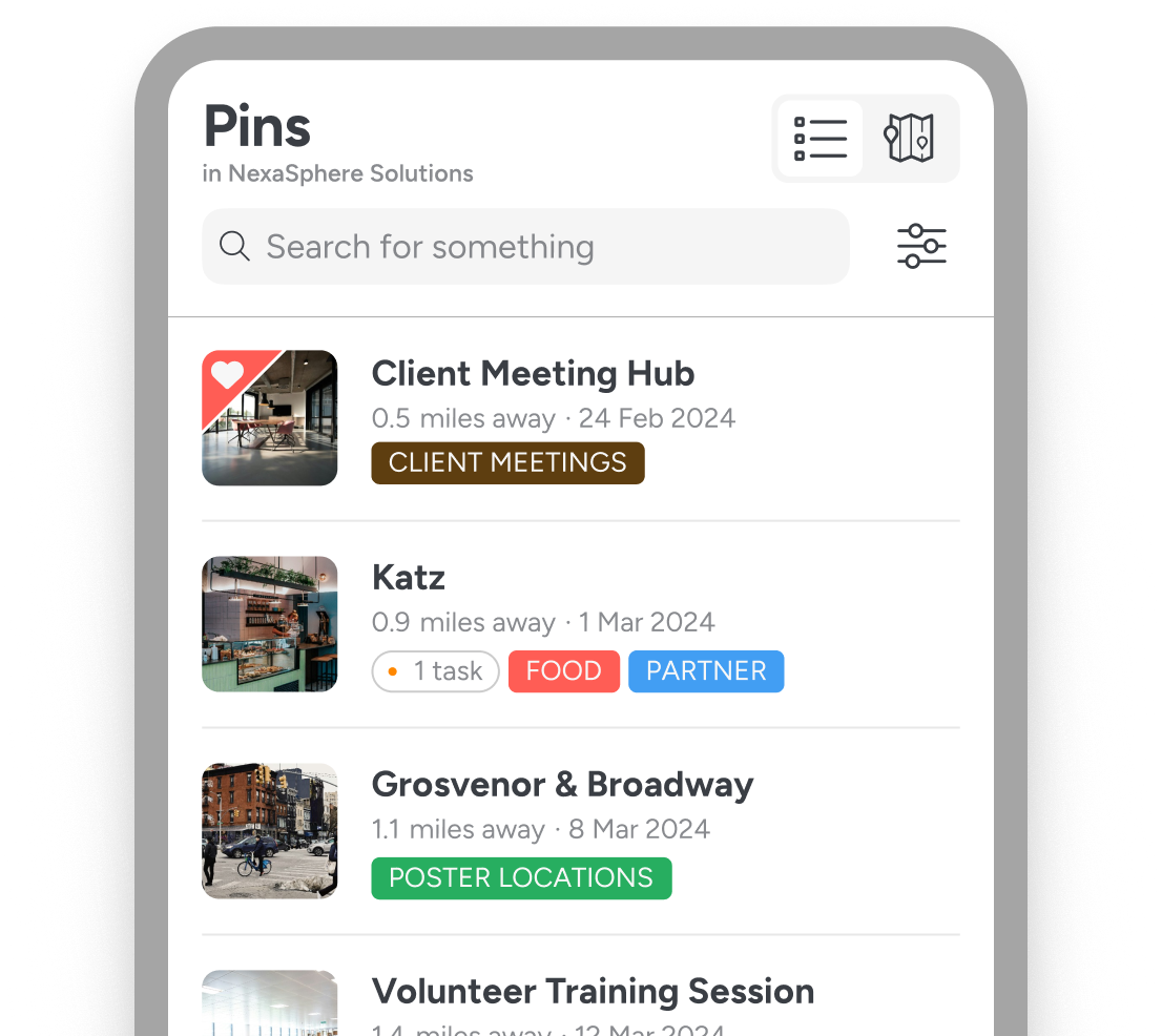 Pin Drop mobile app screenshot