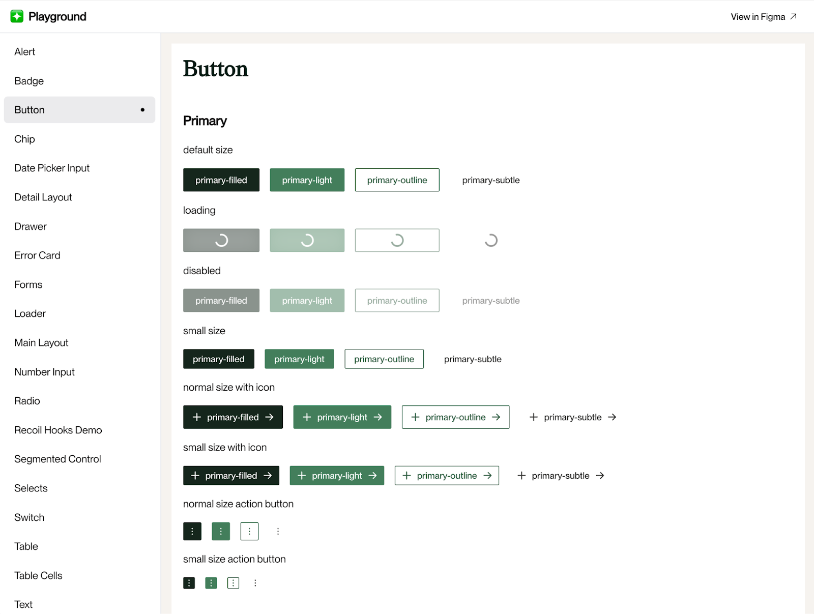 Image of the main screen on Playground with the different design elements.