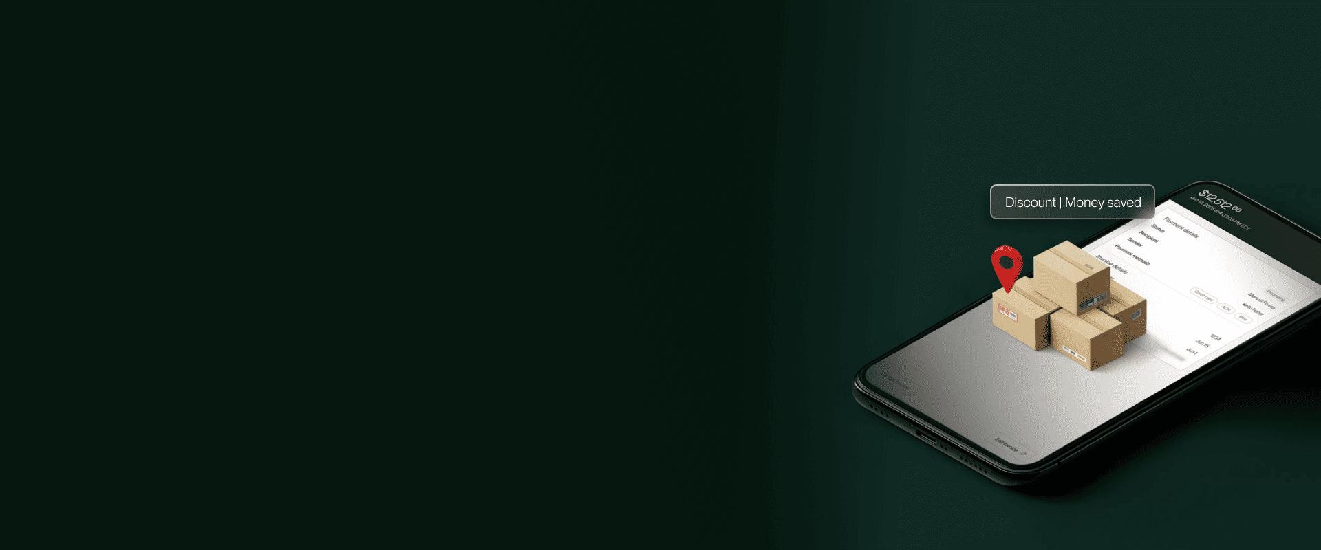 A phone screen with different packages laid on top, representing invoice discounting. 
