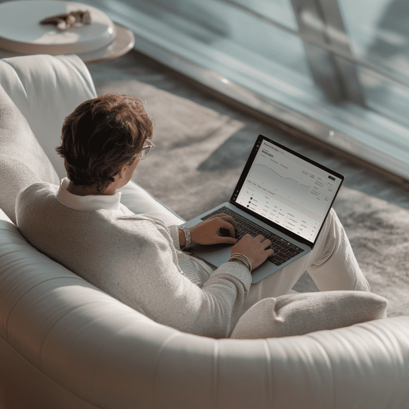 A man sitting on his laptop 