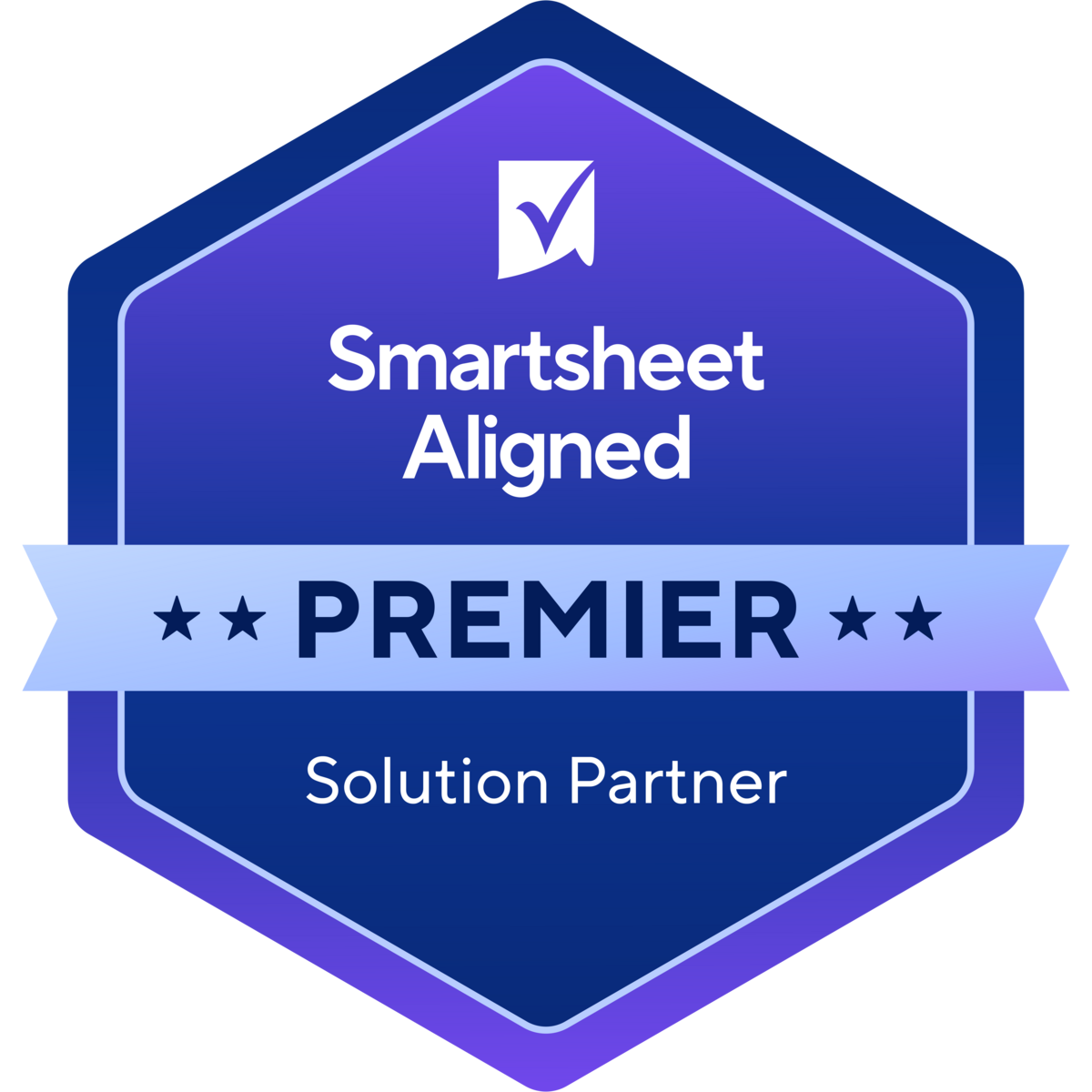 Smartsheet Aligned Premier Solution Partner badge