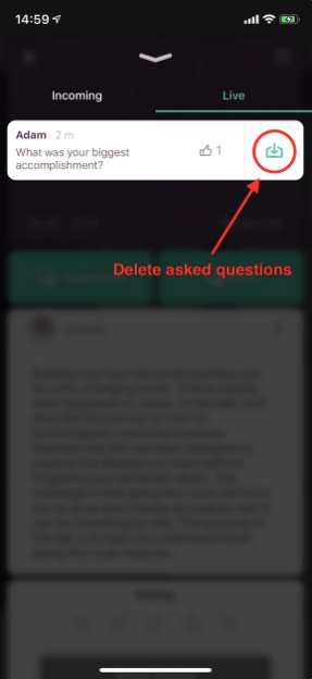 delete questions on the phone