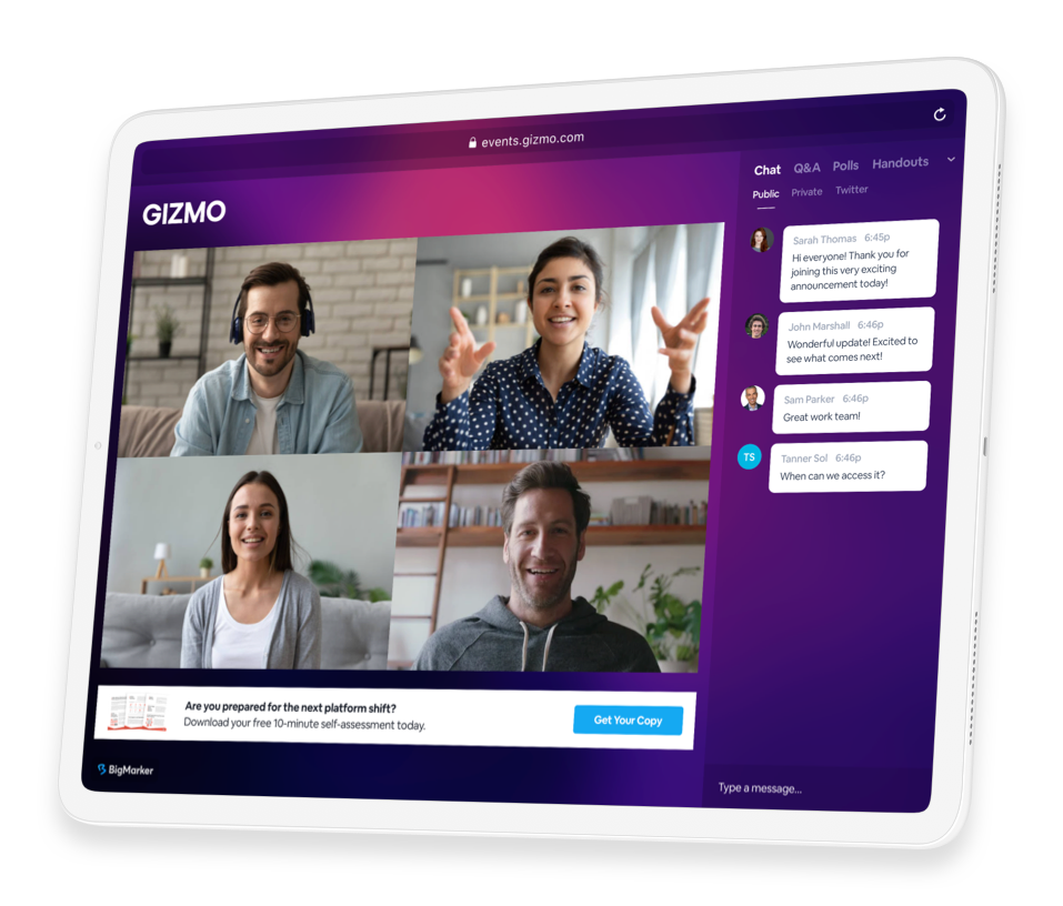 While Eventee is the top Whova alternative, another great alternative to Whova is BigMarker.