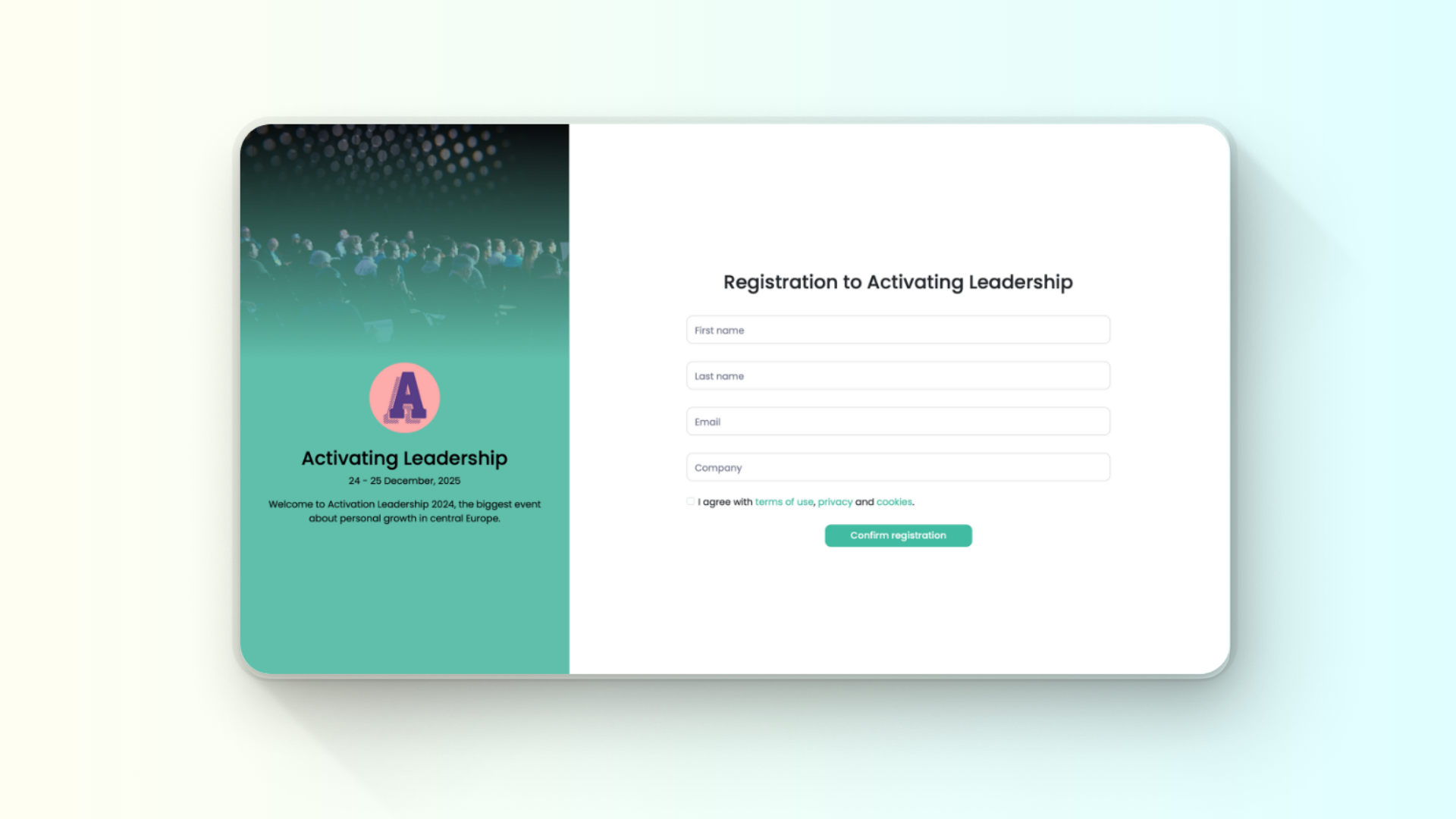 Sneak peek: Event registration form
