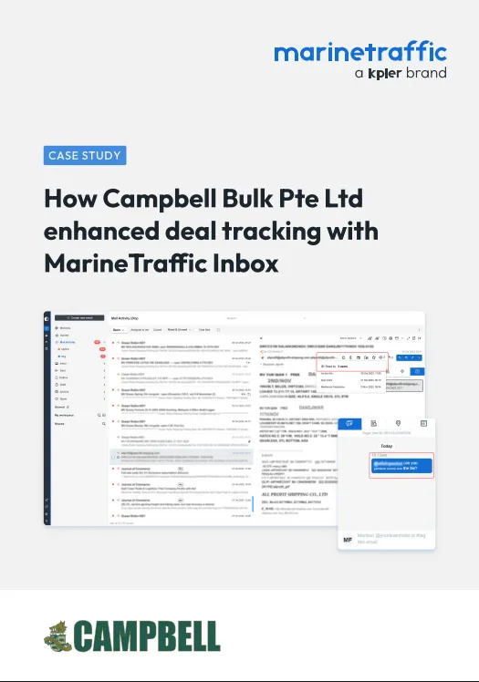 Campbell Bulk enhances deal tracking with MarineTraffic Inbox