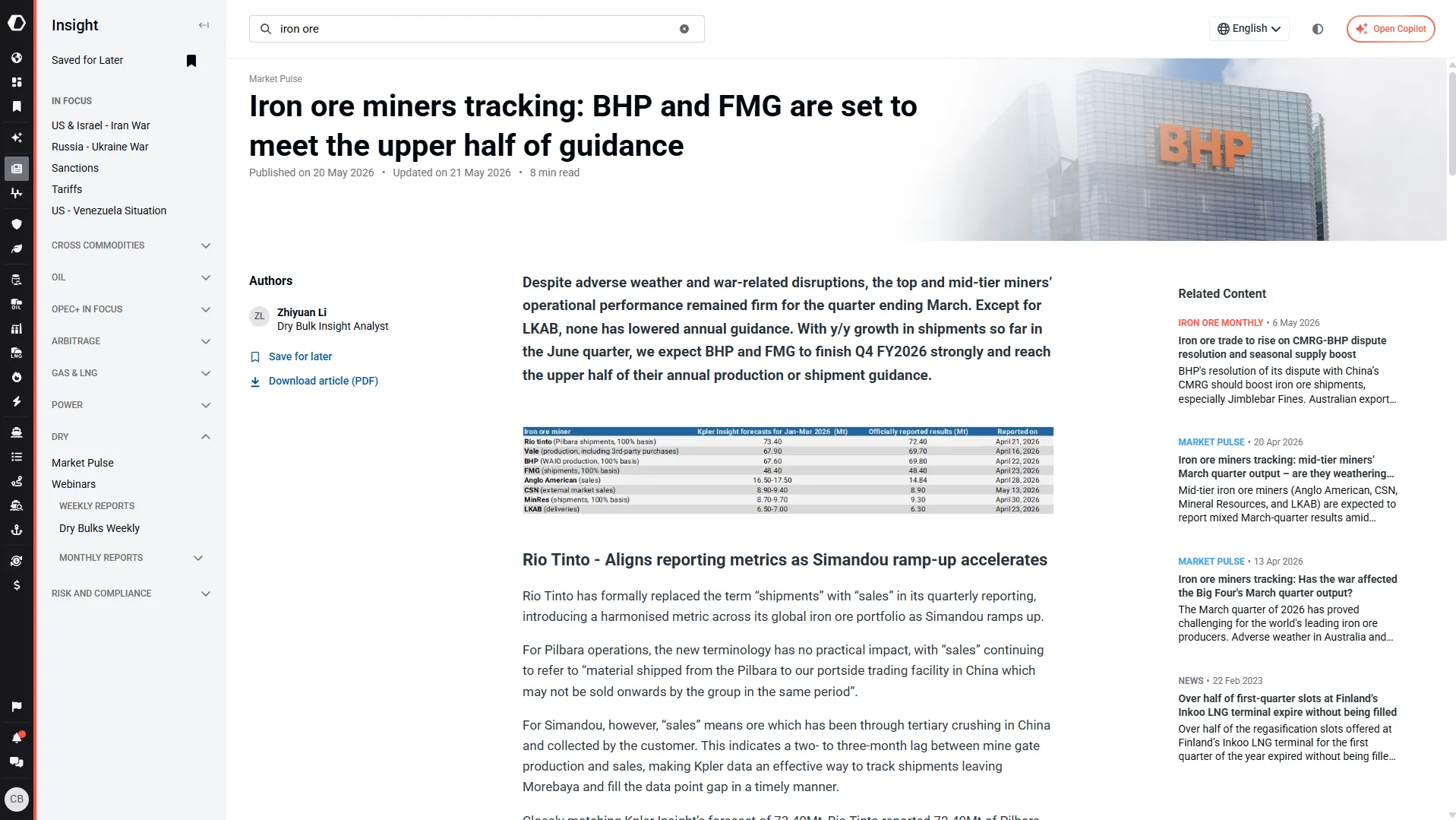 Iron ore & Steel Insight