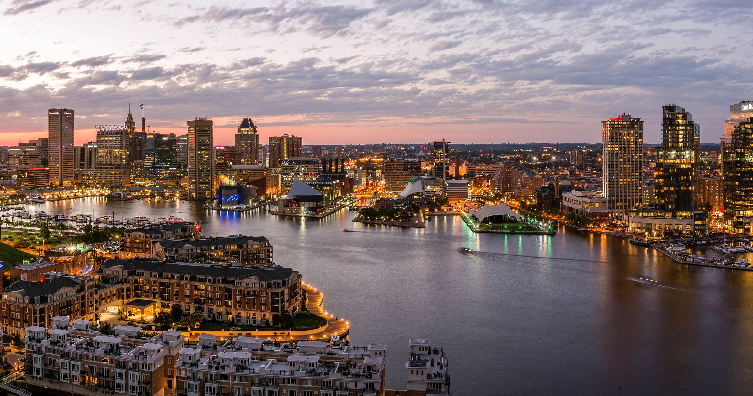 Baltimore Inner Harbor at dusk