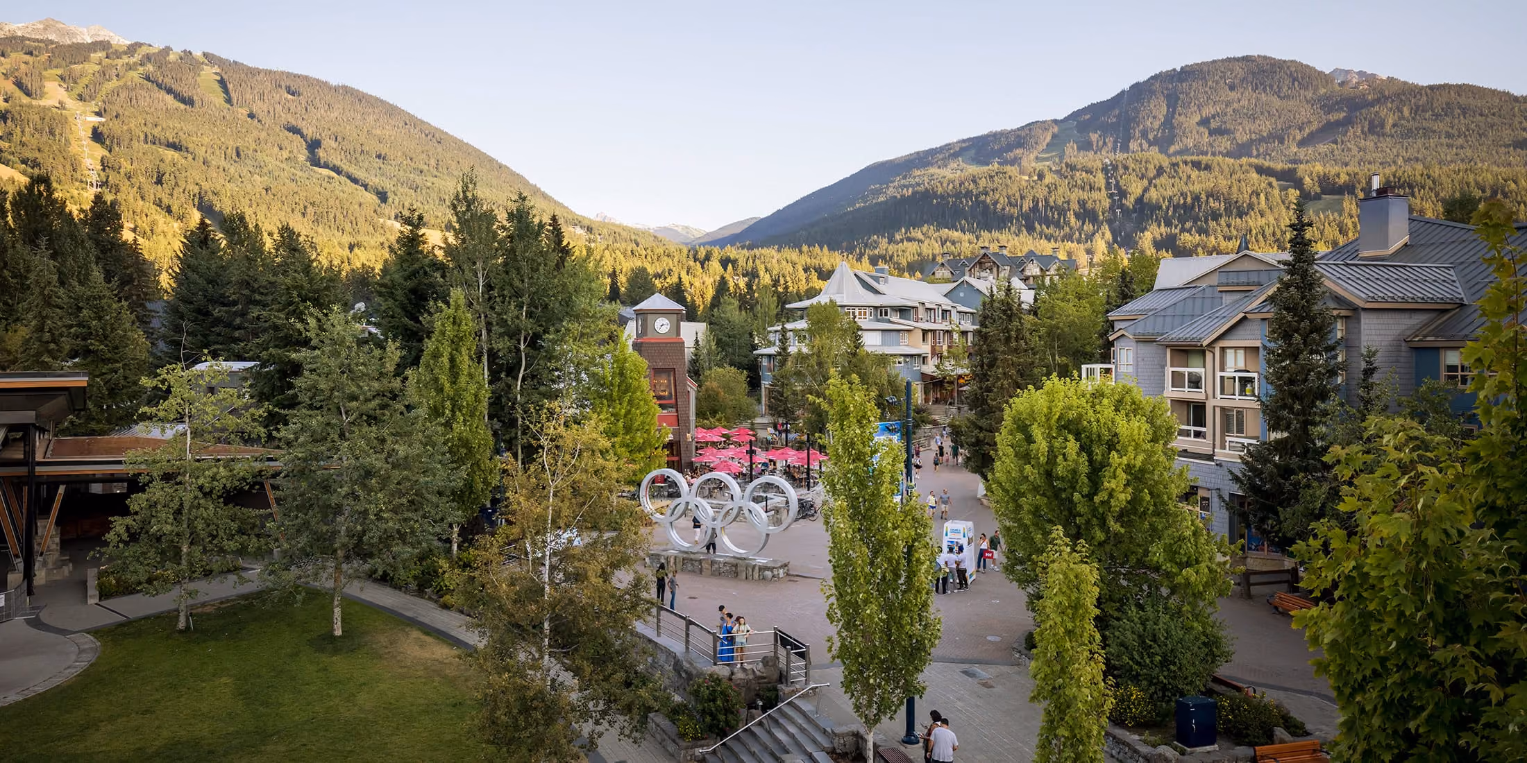 Whistler Village and the surrounding mountains