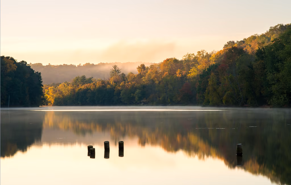 North Park in Pittsburgh: Golden Morning at North Park Lake