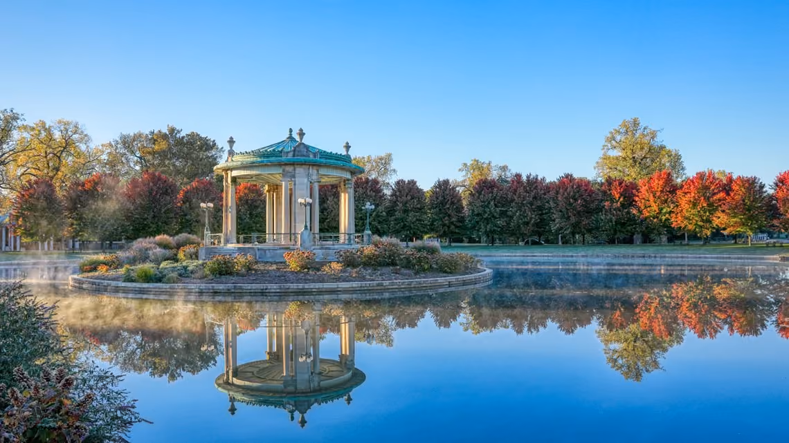 Forest Park in St. Louis: Forest Park Bandstand Reflection