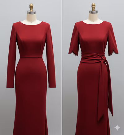 Vorher NAchher Abendkleid Änderung