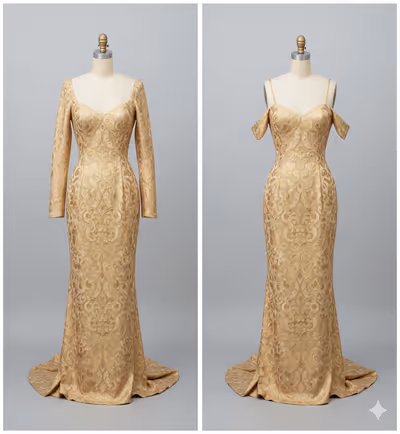 Vorher NAchher Abendkleid Änderung