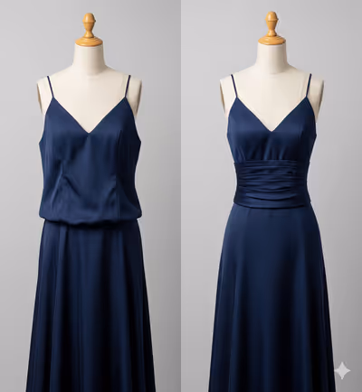 Vorher NAchher Abendkleid Änderung