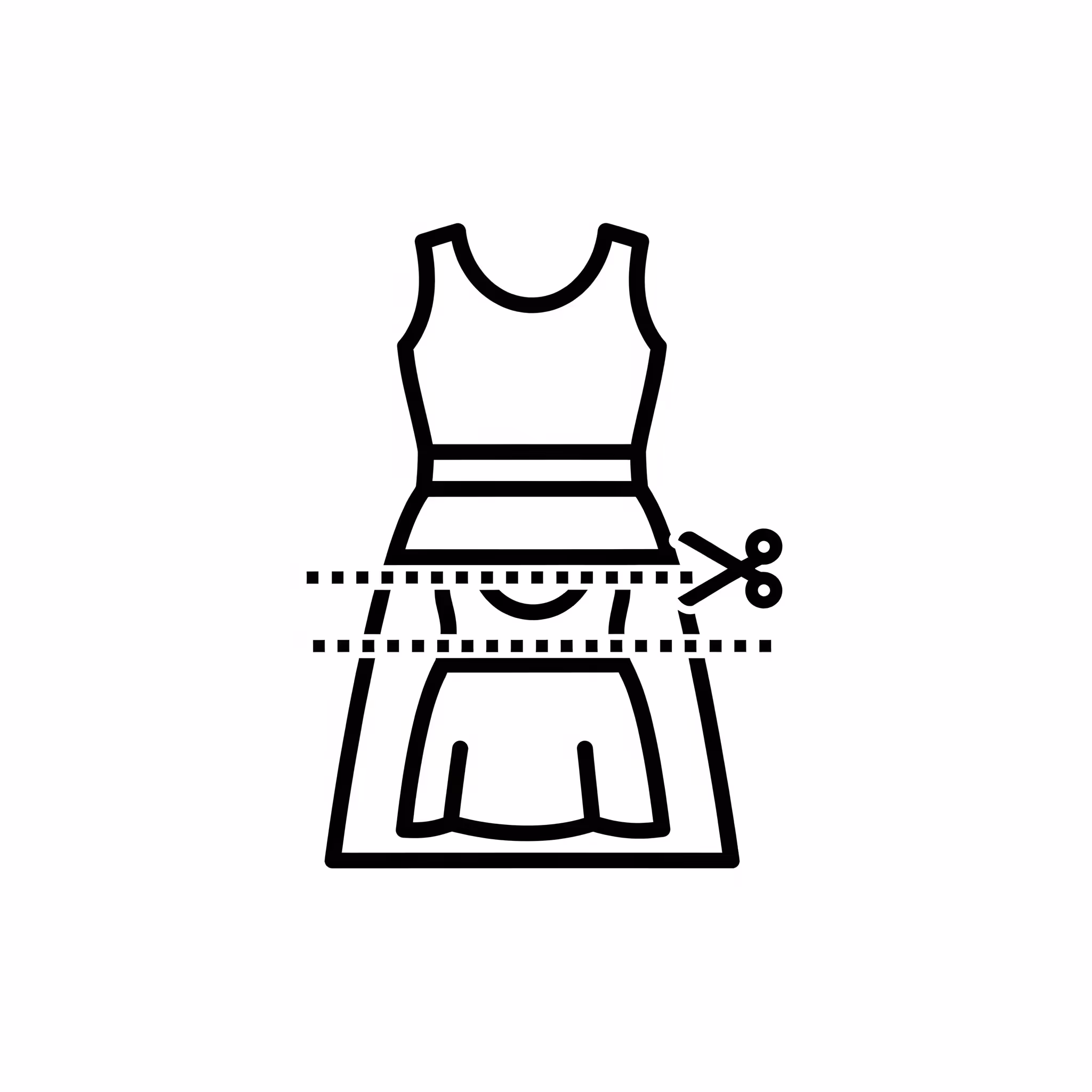 Kleid mit Futter kürzen