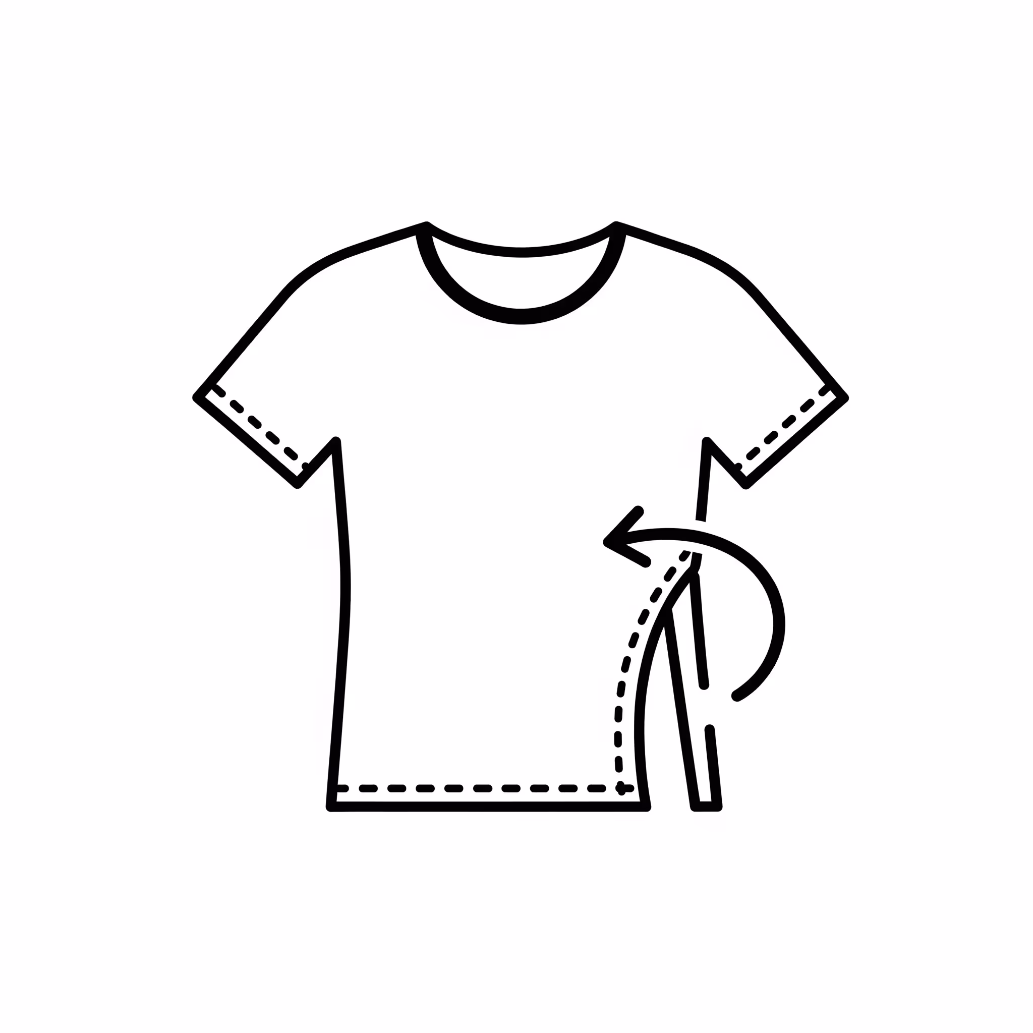 T-Shirt enger an Seitennaht