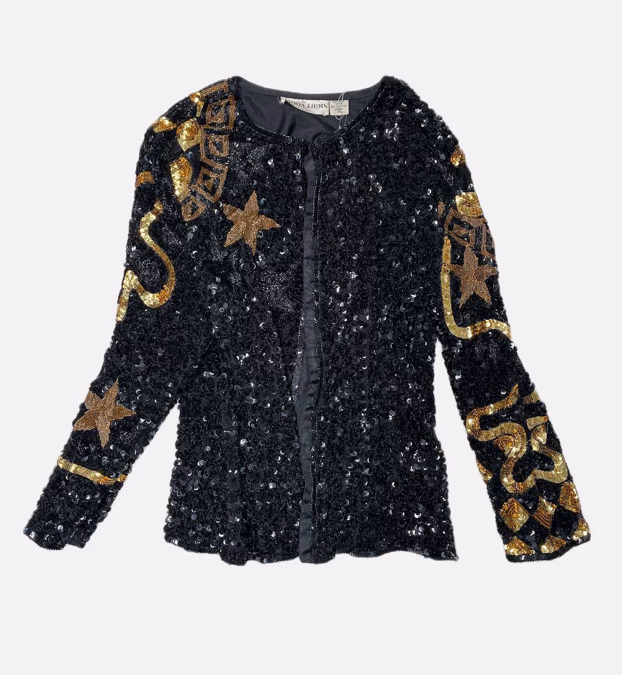 Night Vogue Silk Sequin Blouse