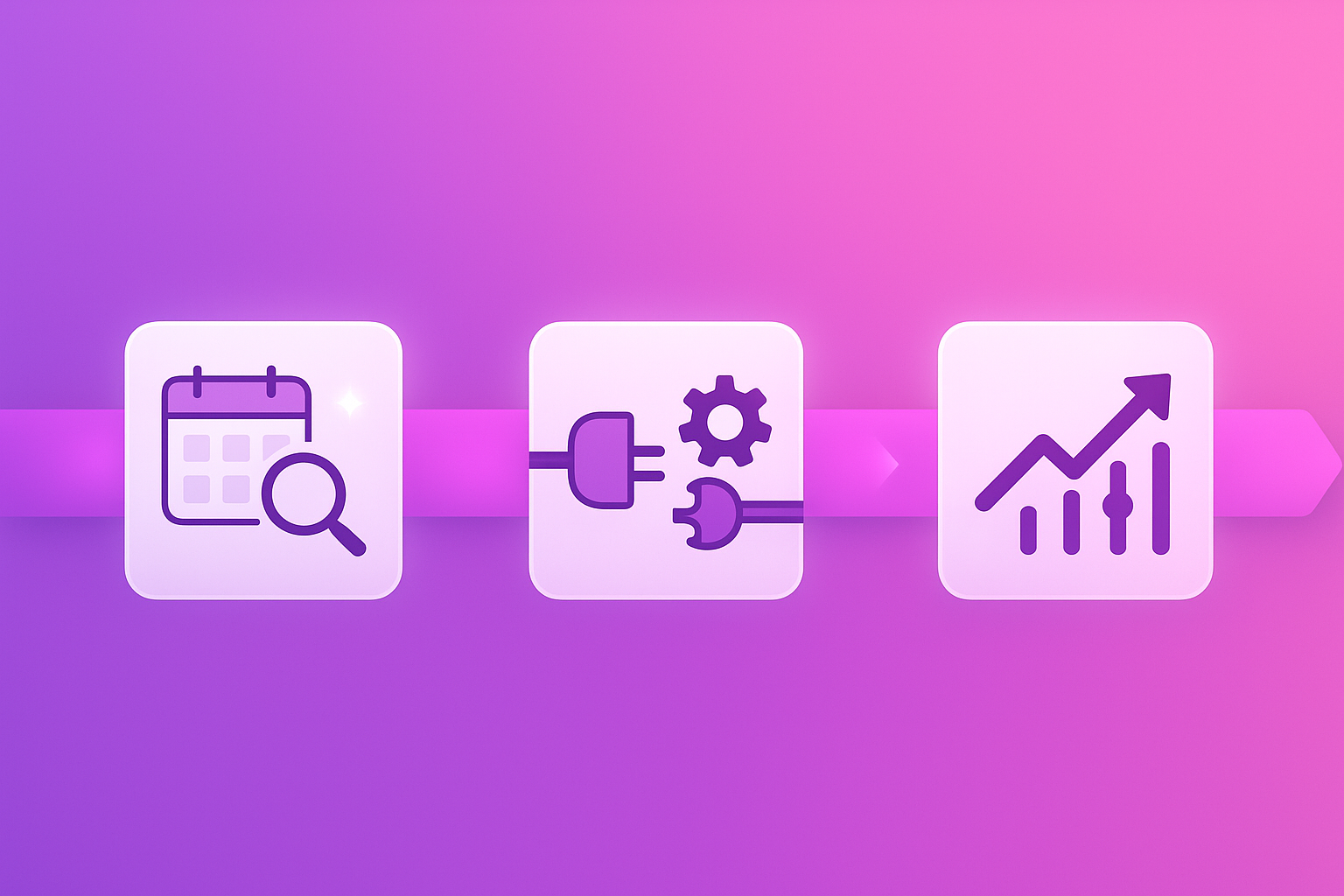 Three-segment timeline with icons for auditing data, integrating systems, and optimizing performance over 90 days
