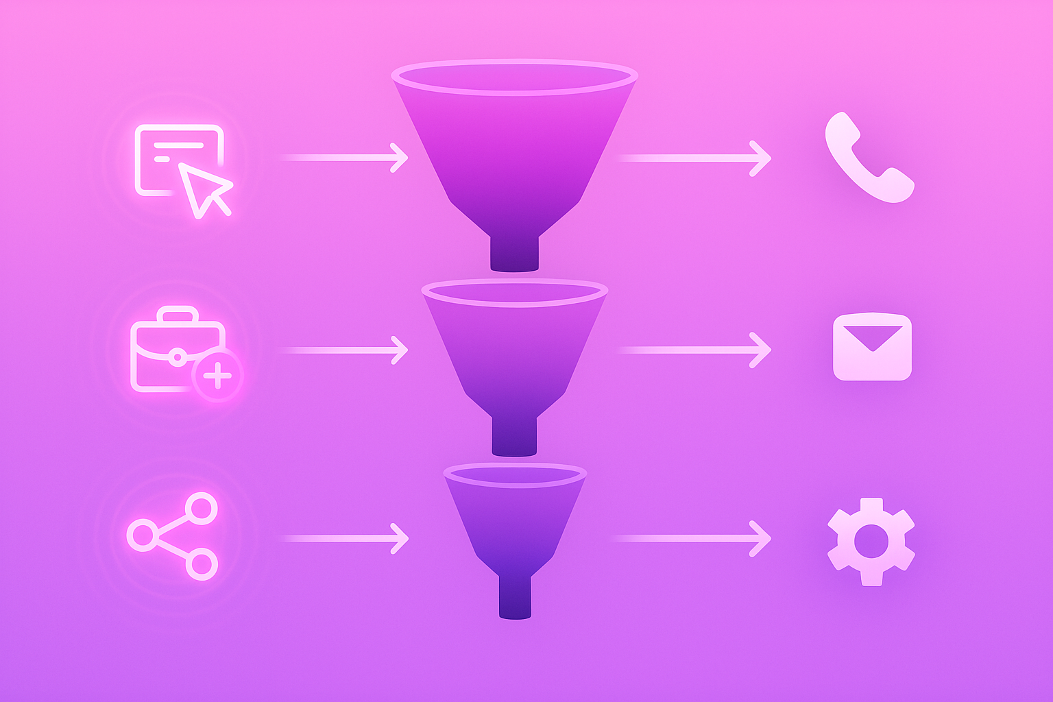 Flow diagram showing intent signals sorted by strength into tiers that trigger different outreach channels.