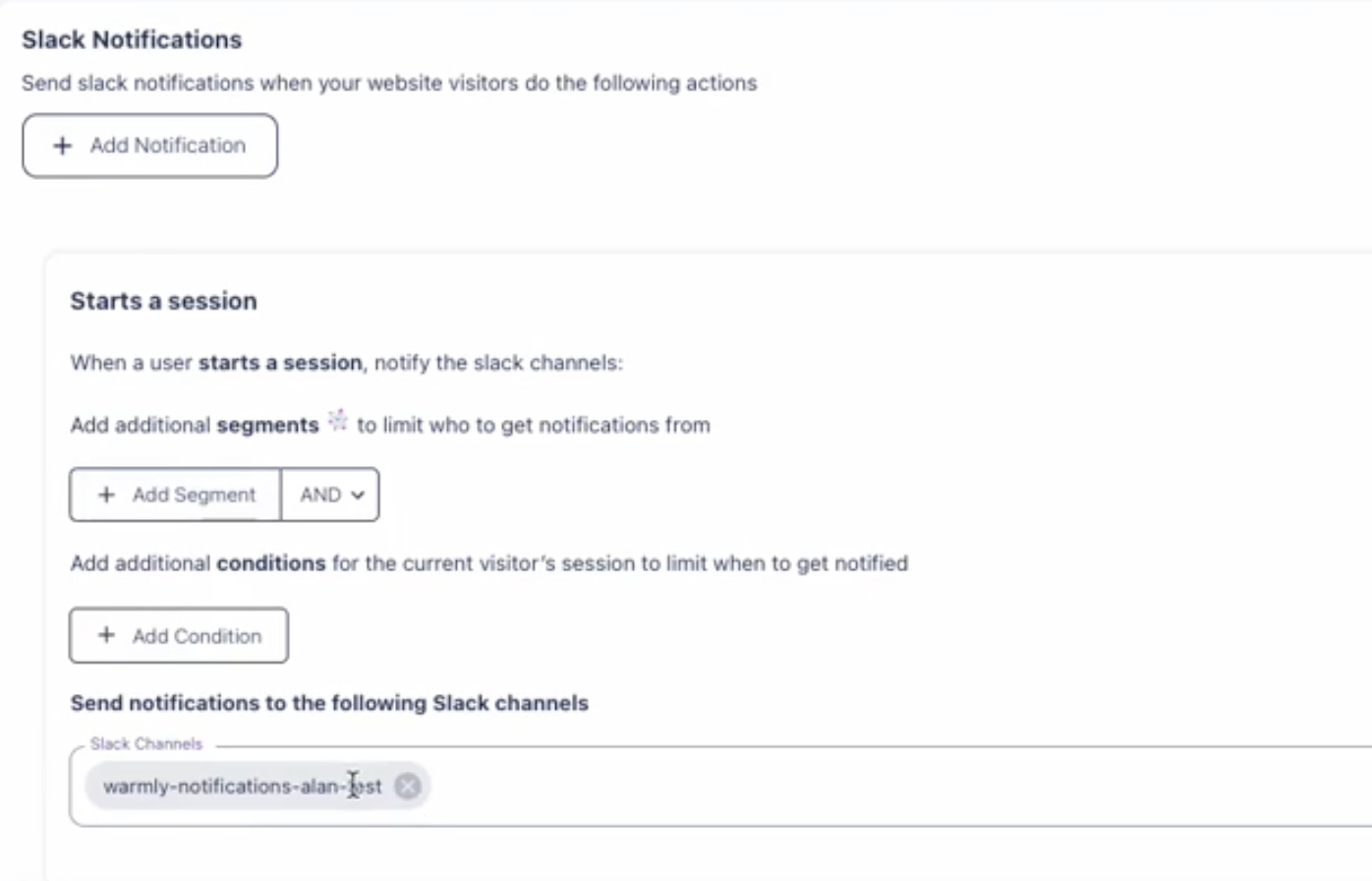 Warmly Slack Notifications