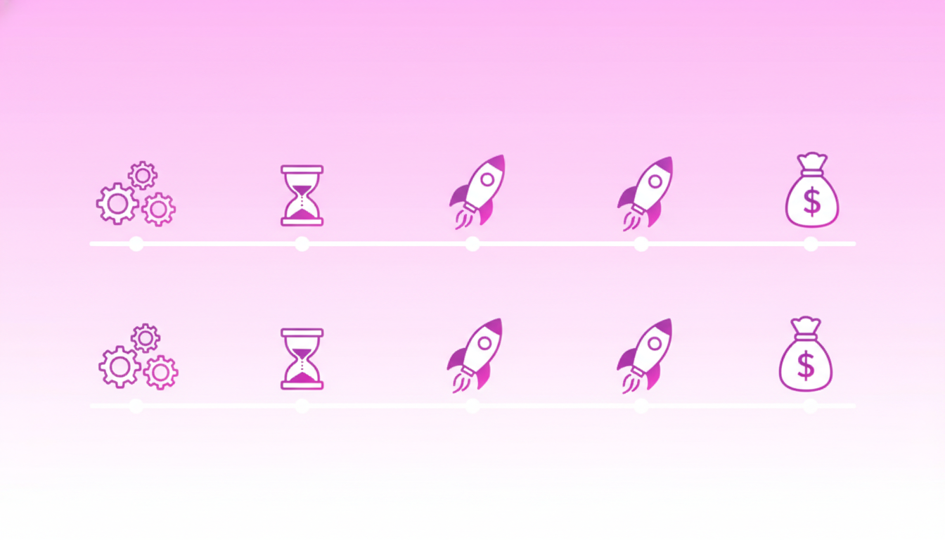 Dual timelines contrasting long 6sense rollout with quicker Warmly ROI attainment.
