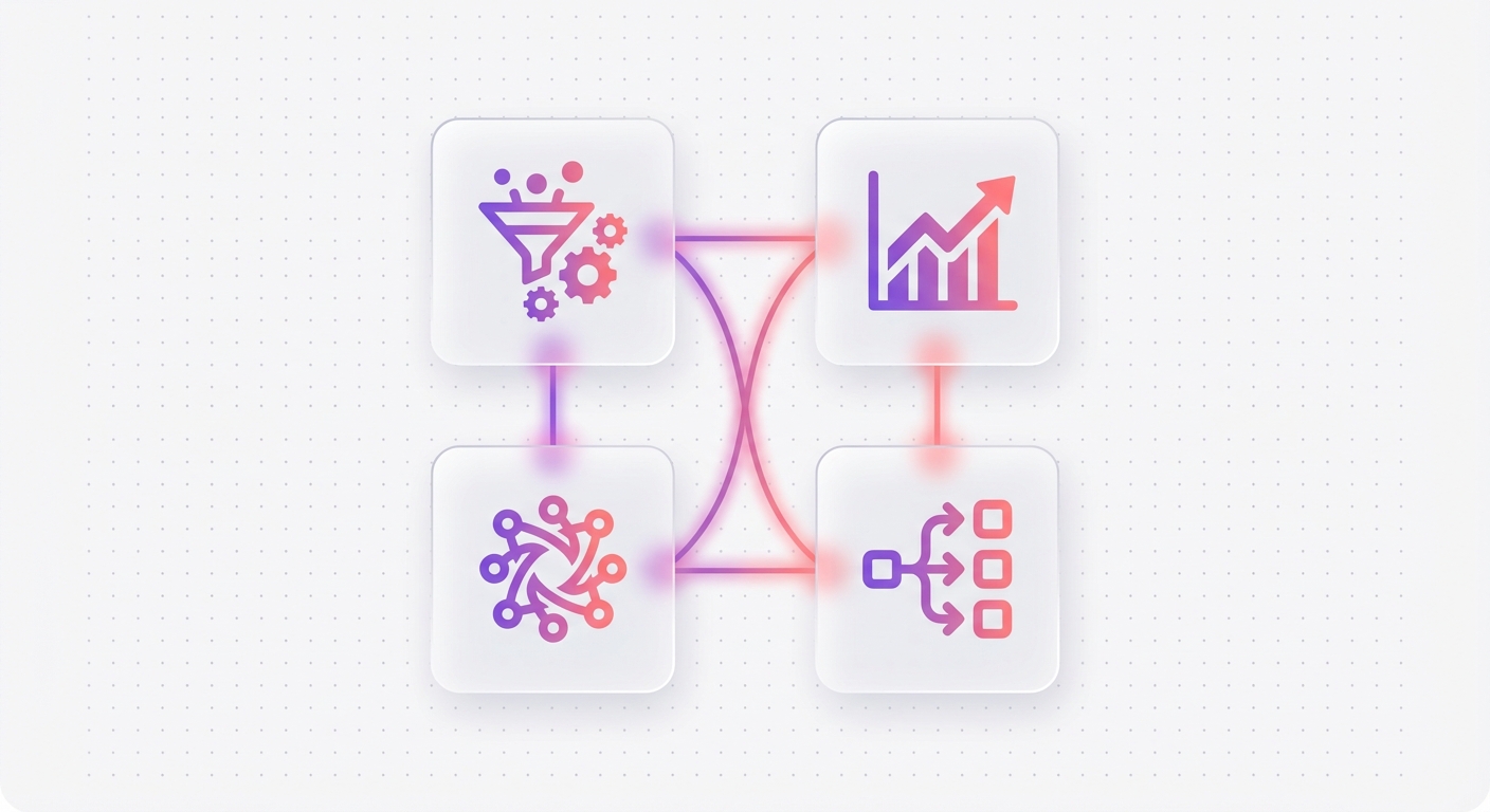 Revenue intelligence software stack showing integrated tools for conversation analysis, pipeline forecasting, and website intelligence