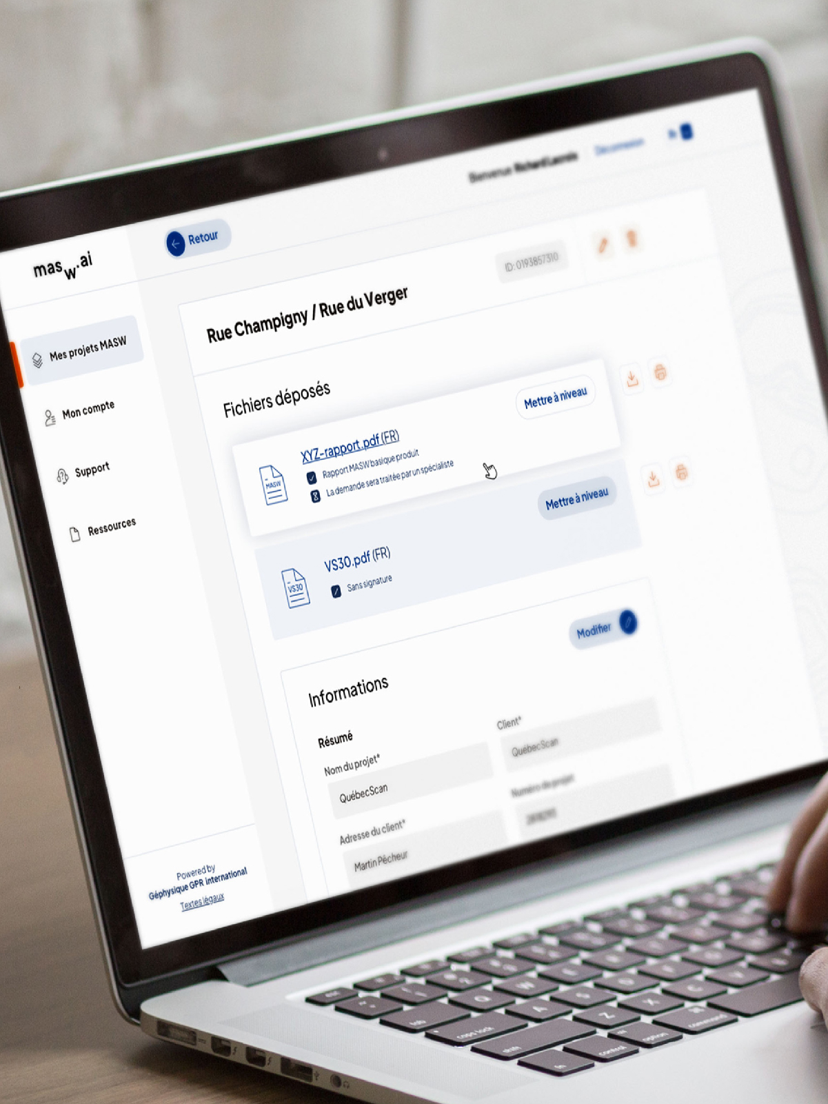 MASW.AI web page in a computer mockup