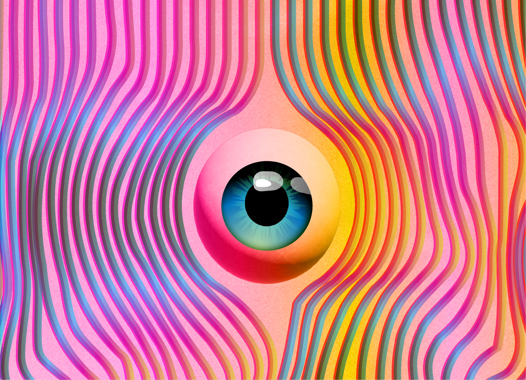 Eye with psychedelic effect