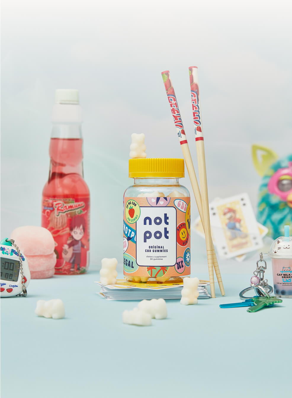 a table with a variety of objects on it