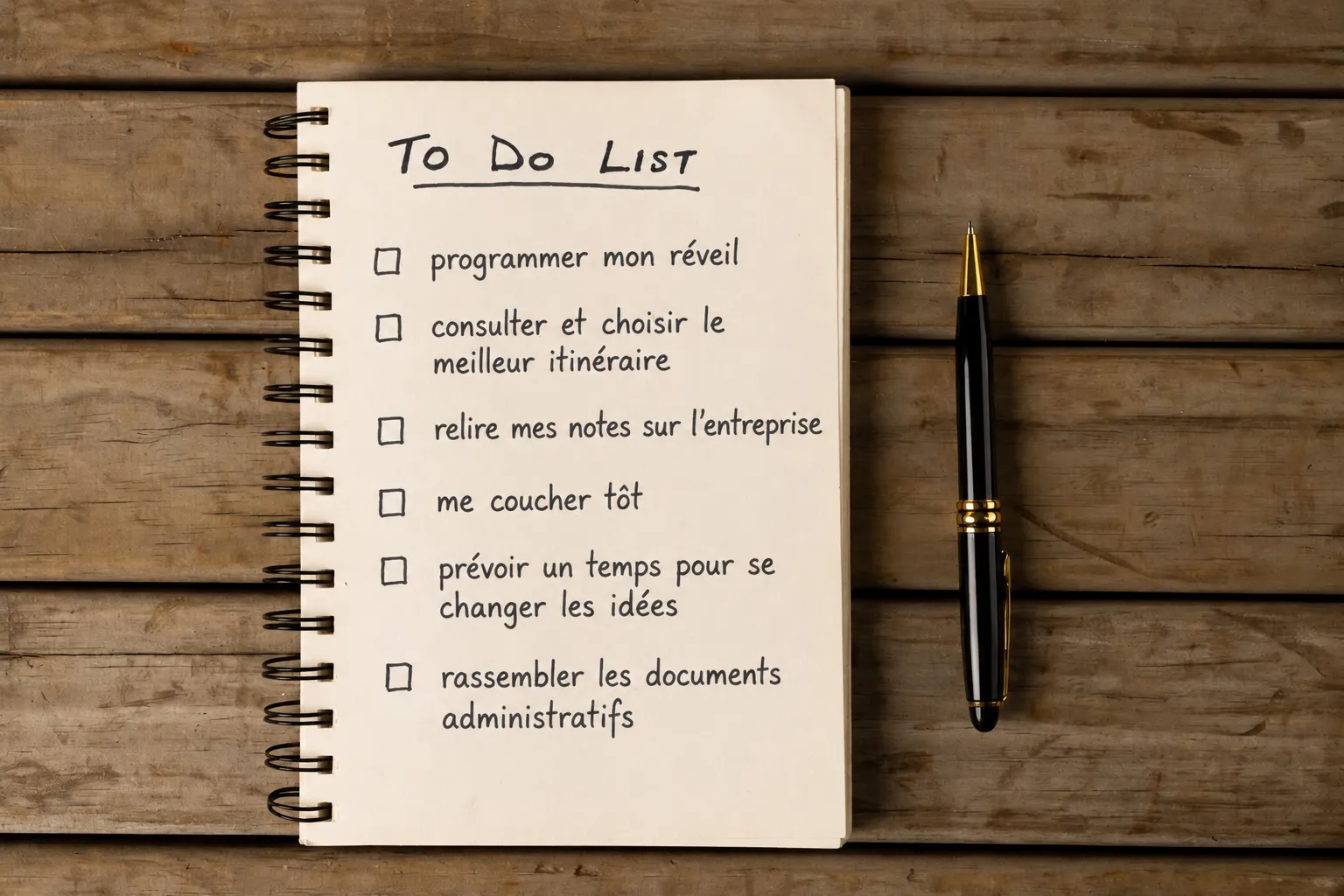 to do list rentree nouveau travail bien debuter