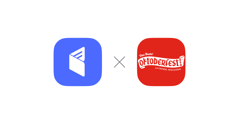 Billfold and Oktoberfest USA logos side by side, celebrating their event partnership in La Crosse, Wisconsin