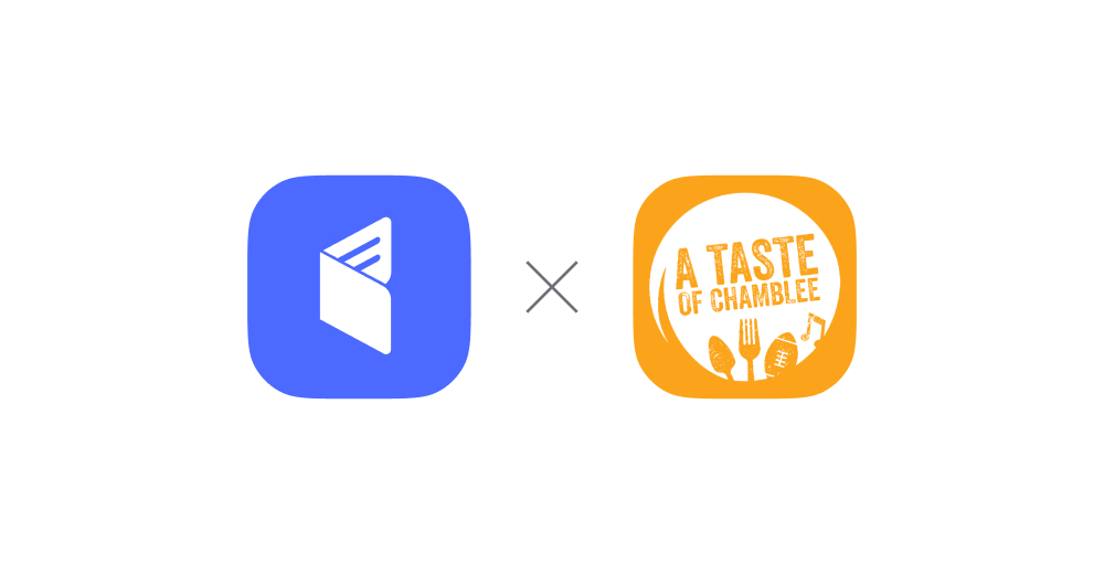 Billfold logo next to A Taste of Chamblee festival logo, symbolizing partnership.