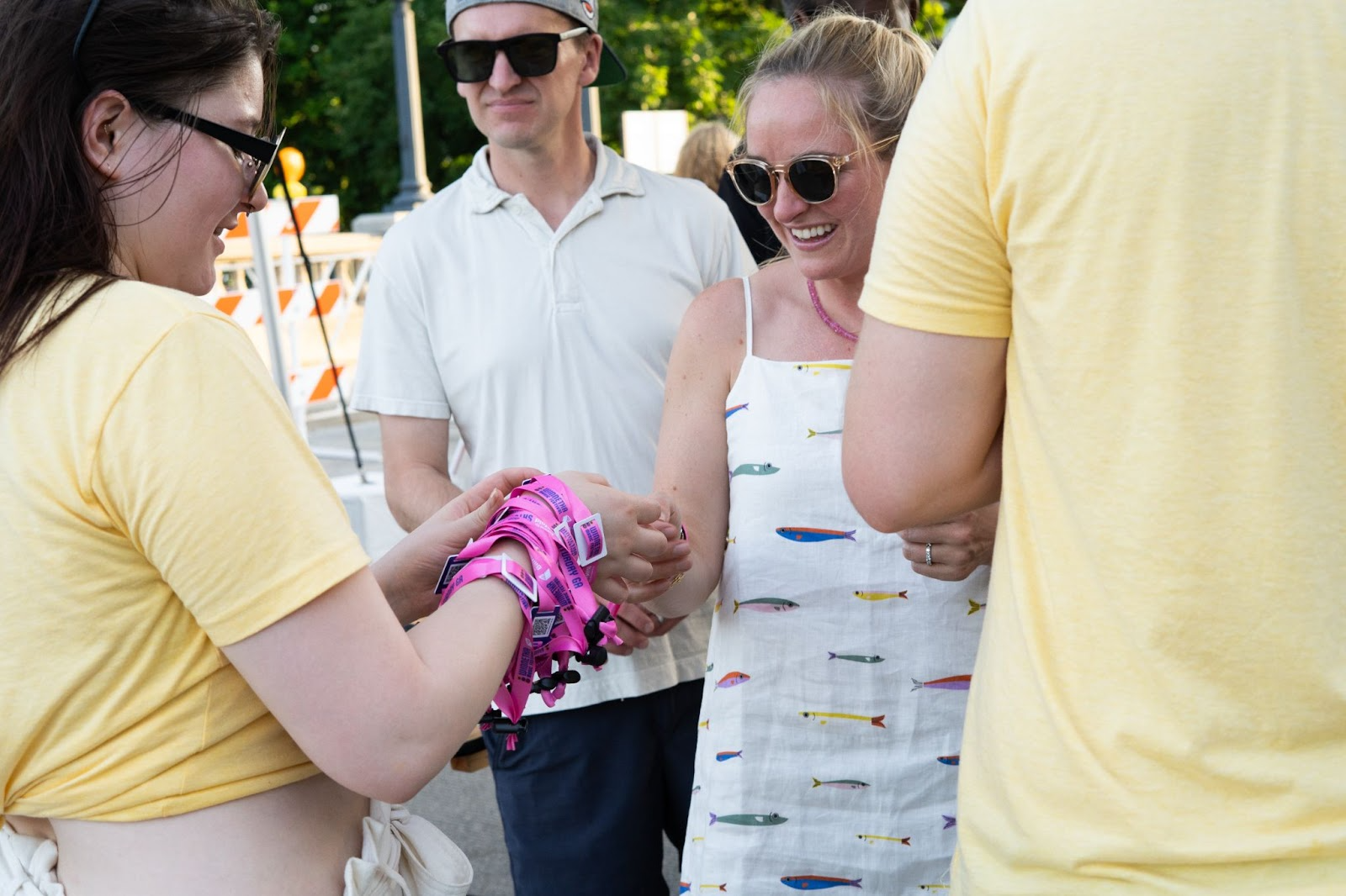 event attendee is given an RFID wristband for an event