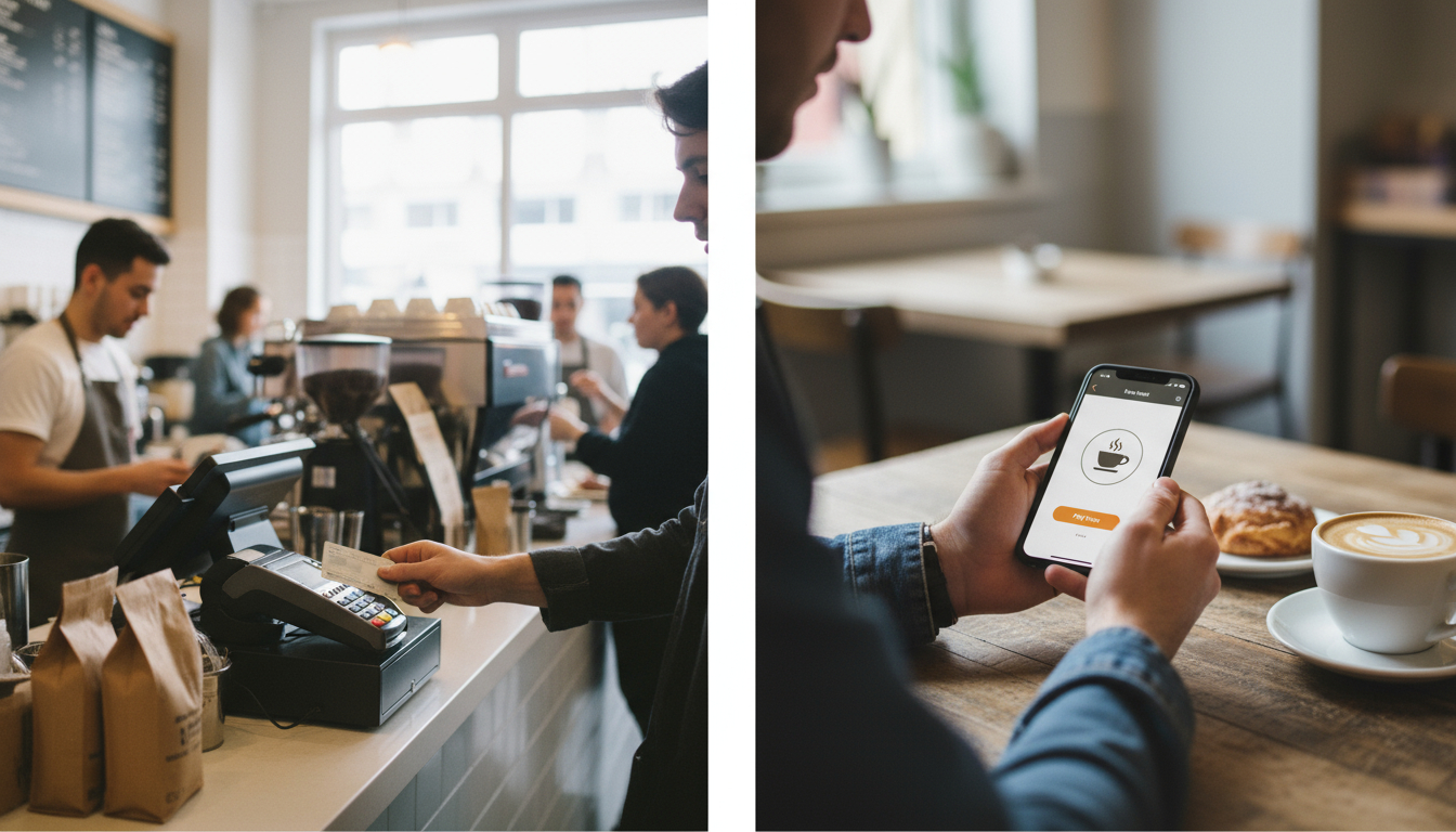 Candid comparison of open loop credit card and closed loop mobile app payments at coffee shops