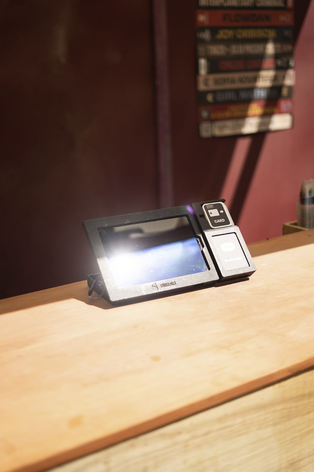 RFID payment system tablet at music festival vendor booth showing cost of implementation