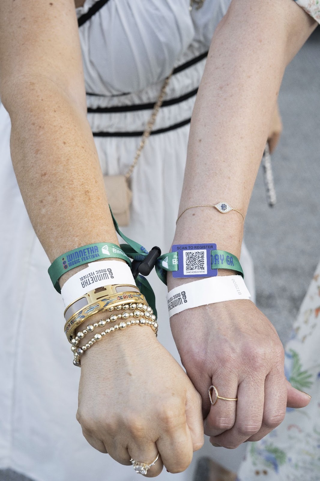 Multiple RFID wristbands for large events showing access control and payment capability