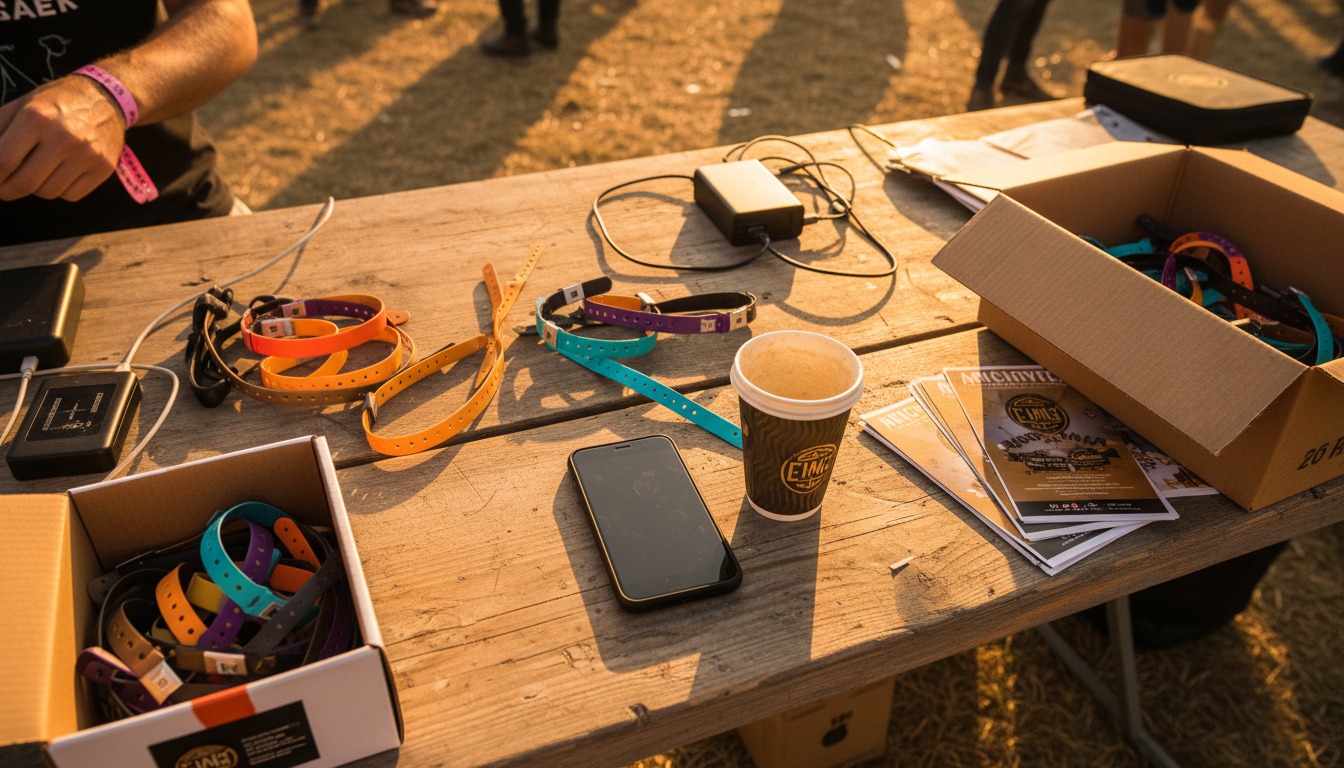 RFID wristbands and contactless POS terminals for festival payment systems