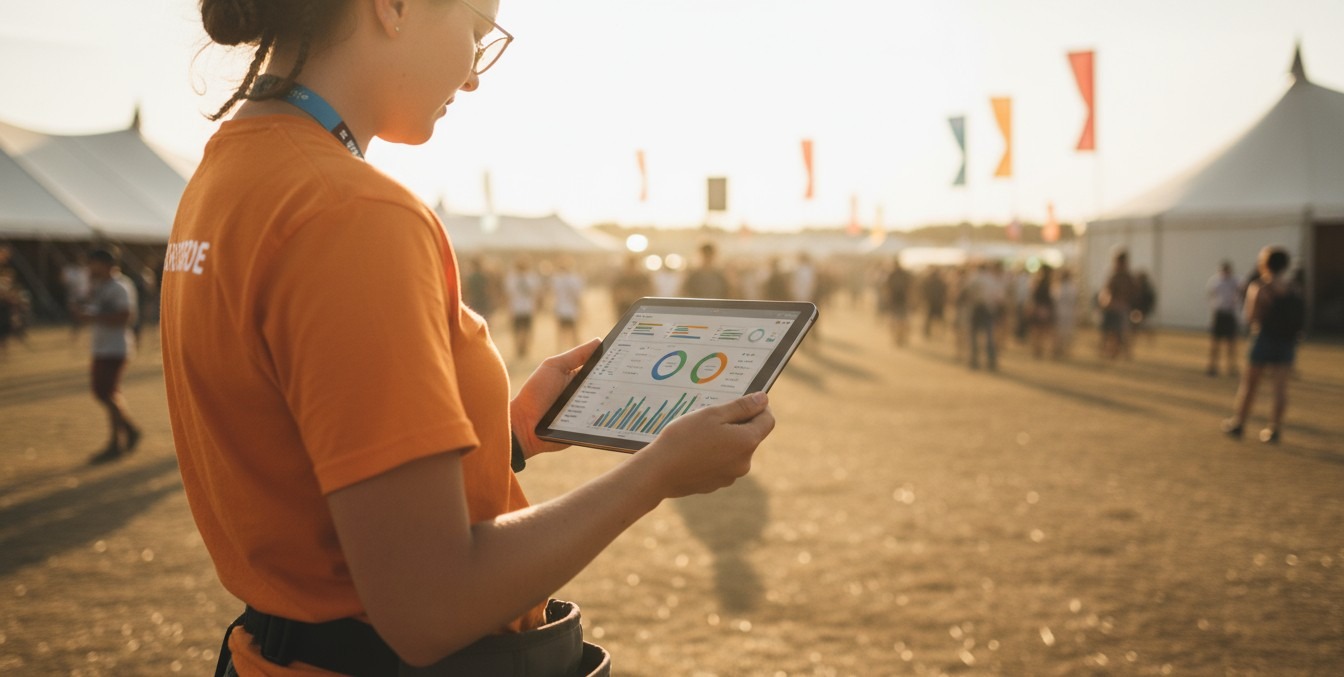 Real-time analytics dashboard on best festival POS system showing sales and inventory data
