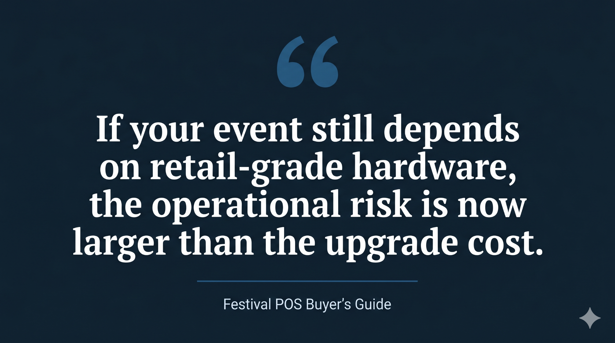 Pull quote stating that retail-grade hardware now carries operational risk larger than the upgrade cost