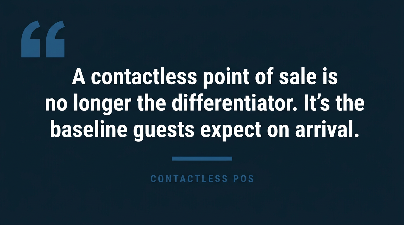 Pull quote graphic stating a contactless point of sale is now the baseline guests expect