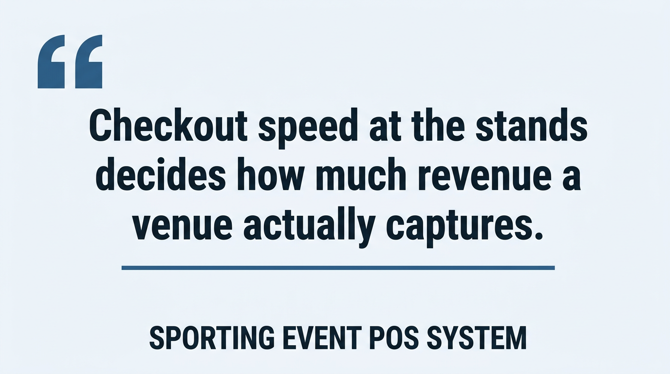 Pull quote infographic reading checkout speed at the stands decides how much revenue a venue actually captures.