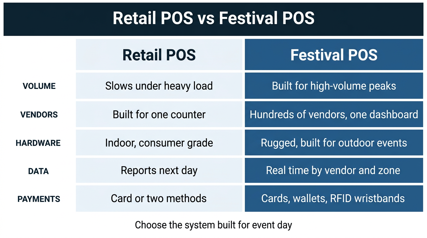 retail POS vs Festival POS