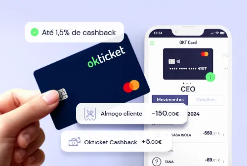 Cartão corporativo OKT Card da Okticket para o controlo de despesas numa média empresa