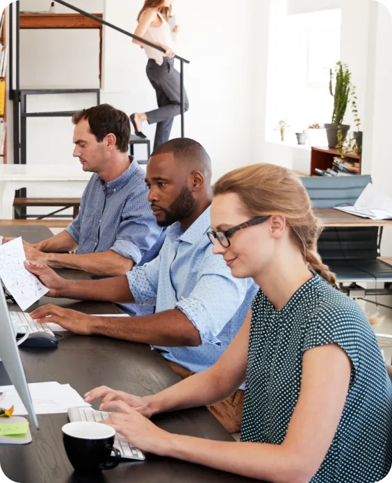 Group photo of working employees
