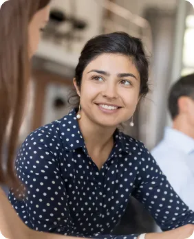 Woman talking to her friend