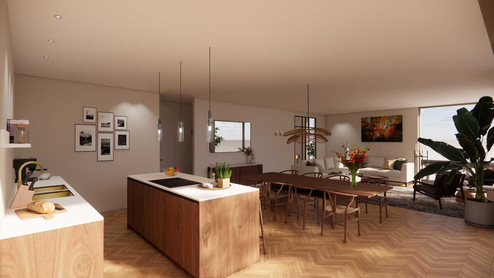 Keuken in een appartement aan de Beukenlaan 1